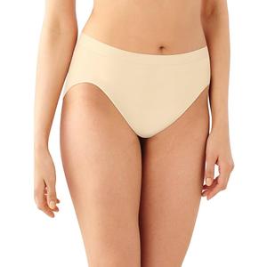 Bali Women's Seamless Hi-cut Panty, Comfort Revolution Microfiber Brief, Full Coverage Underwear (7, Black/Nude/Light Beige)