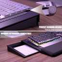 Computer Keyboard Stand with Wrist Rest & Storage Tray - Acrylic Keyboard Riser for Office Desk Accessories Decor, Ergonomic Keyboard Holder for Home Comfortable Typing - Fits All Keyboard Sizes
