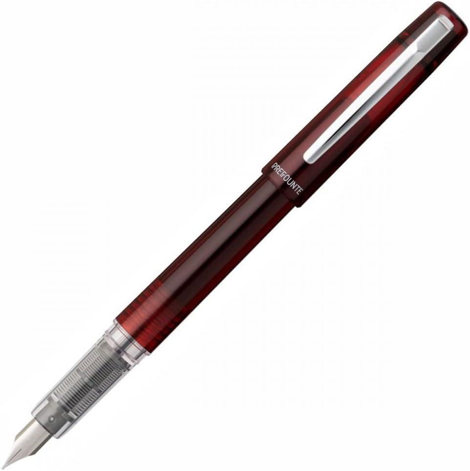 Platinum Prefounte Medium Fountain Pen - Crimson Red, Prefocrimsred