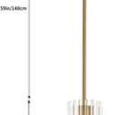 Pendant Light Fixtures, 7inch Modern Glass Pendant Lighting, Brass Color Kitchen Island Pendant Lights, Height Adjustable Pendant Lighting (Brass Color, 1 Pack)