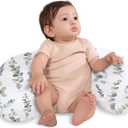 Little Grape Land Nursing Pillow,Upgraded Breast Feeding Pillow for Mom,Breastfeeding & Bottle Feeding for 017 Months, Soft Machine Washable Cover with firm breathable filling,Tummy Time,Green Leaves