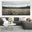 HGUAOA Vintage Framed Floral Landscape Wall Art for Living Room - Large Nature Artwork Above Bed Wall Decor - Farmhouse Mountain Pictures for Bedroom Wall Decor 20×40IN