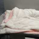 Bedsure Sherpa Fleece Blankets Queen Size for Bed - Thick and Warm, Soft Fuzzy Plush Queen Blanket for Winter, Pink, 90x90 Inches