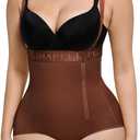 SHAPELLX Shapewear Tummy Control Panty for Women High Waist Body Shaper Waist Trainer Shaper Higher Power Panties (3X-Large, A3-brown)
