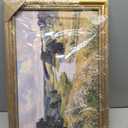 Vintage Gold Framed Canvas Wall Art Natural Valley Pastoral Scenery Painting, 24"x16"