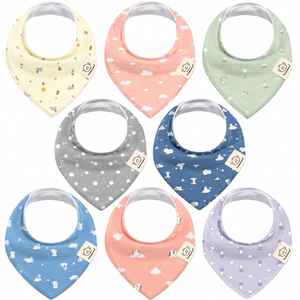 KeaBabies 8-Pack Organic Baby Bandana Bibs for Girls - Super Absorbent Triangle Baby Bibs for Drooling and Teething Infant, 100% Cotton Extra Soft for Newborn, Infant 0-36 Months (Dreamers)