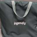 Ingenuity Stow & Go Compact Folding Baby Bouncer, Lightweight Portable Seat with Vibration, Green, Under 5 lbs
