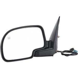 Side View Mirror Replacement Fit for 2003-2006 Chevy Silverado 1500 2500 HD 3500 HD,GMC Sierra 1500 2500 HD,GMC Yukon/Yukon XL 1500 Black Power Adjusted Heated Manual Folding Driver Side
