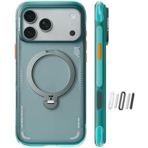 TORRAS Ostand Q3 Air for iPhone 17 Pro Max Case with 360 Magnetic Stand, Fit for MagSafe, Mil-Grade Drop Tested, Camera Control Button, Shockproof Phone Case for iPhone 17 Pro Max 6.9", Glacier Sprint