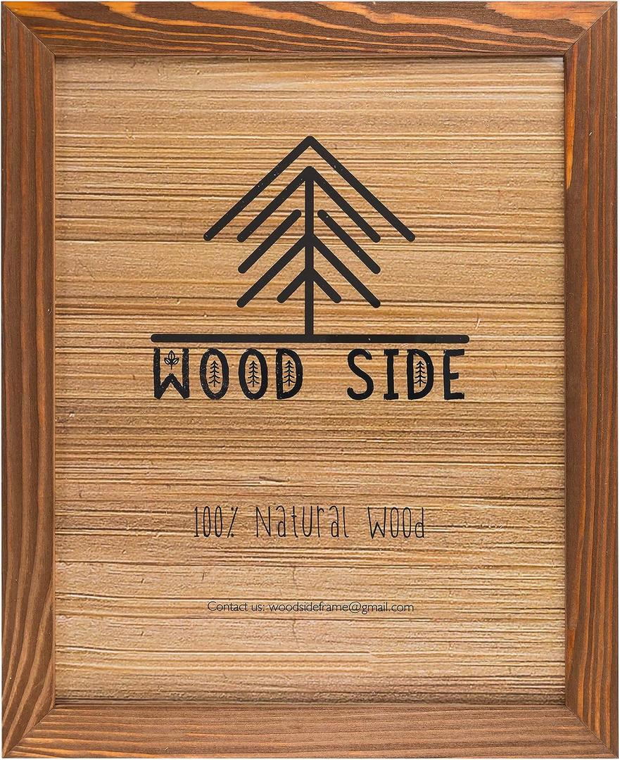 Rustic Wooden Poster Picture Frame 18x24 - Natural Solid Eco Distressed Wood for Wall Mounting Photo Frame - Honey Brown