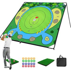 70"x70" Golf Chipping Game Practice Portable Training Game for Indoor & Outdoor Use, Improve Short Game Accuracy for Adults, Juniors & Beginners, 70"x70" Golf Chipping Game