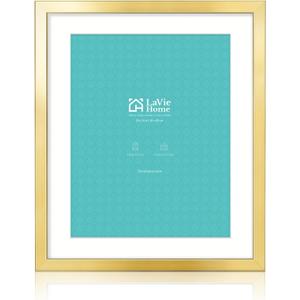 LaVie Home 20x24 Picture Frame Gold Poster Frame, Display Pictures 16x20 with Mat or 20x24 Without Mat, Stable and Sturdy Frame and Polished Plexiglass, Horizontal and Vertical Format of The Walls