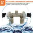 W10906602 Washer/Dryer water inlet valve Compatible with Whirlpool Kenmore Amana Washer Replace W10869511 W11176412 4460930 AP6036153 PS11769643 EAP11769643