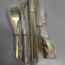 PHILIPALA 20 Piece Gold Silverware Set, Stainless Steel Flatware Set for 4 Food Grade Cutlery Utensil Set Include Knife Fork Spoon Mirror Polished Dishwasher Safe