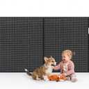 Reinforced Retractable Baby Gate for Stairs & Banister, 55" Wide Mesh Dog Gate, One-Handed Dual Lock Safety Gate for Kids & Pets, Fits Round & Square Posts (Black)