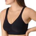 Bali Women's Wireless Bra, Comfort Revolution Seamless T-Shirt Bras for Women, ComfortFlex Fit (Black, M)
