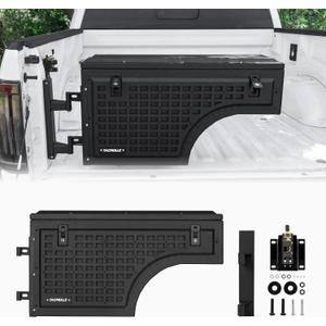 Truck Bed Storage Box  Truck Tool Box for MOLLE Accessories, Cargo Box with Lock for Ford F150 Accessories Fits Ford F150 2015-2024, Driver Side