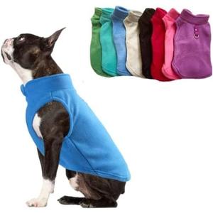 JACKO & CO - Fleece Vest Dog Sweater with Leash Ring - Soft, Warm & Lightweight Pullover Coat for Small & Medium Dogs, Puppies & Cats - Cozy Fall/Winter/Spring Pet Jacket (Blue, Medium 6-10lbs)