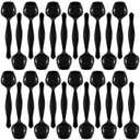 6 x Teenyyou 24 Pcs Disposable Serving Spoons Black Plastic Spoons 8.46 x 2.36 Inch Large Catering Serving Utensils for Holiday Wedding Birthday Party Buffet Restaurant Supplies
