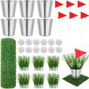 6 Set Golf Party Table Decoration Include 1 Artificial Turf Table Runner 12 Mini Balls 6 Flags 6 Bucket 90 Faux Grass Centerpieces for Golf Masters Party Sport Themed Birthday DIY Decor Favors