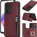 iCoverCase Compatible with Samsung Galaxy A53 5G Case with Card Holder, A53 5G Wallet Case for Women Men [RFID Blocking] PU Leather Protective Phone Case for A53 5G (Wine Red)
