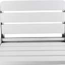 16 Inchs Foldable Shower Seat Wall Mounted, Folding Shower Seat for Adults, 400lbs Max Load for Inside Shower, Small Shower Spaces (White)