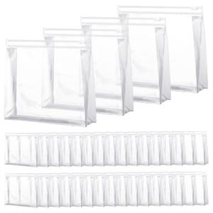 Xuniea 50 Pcs Mini Clear Makeup Bag Small Clear Zipper Pouch Travel Plastic Cosmetic Organizer Waterproof for Toiletries Swimsuit Bikini Bathing Suit(5.9 x 5.1 x 1.45 in,Transparent)