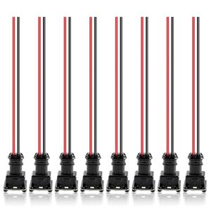 MOTOALL Fuel Injector Connector EV1 OBD1 Plug Wire Harness Pigtail Wiring Loom Clip Cut & Splice 2-Wire Female - 8pcs