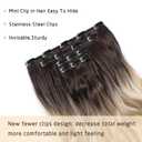 Clip in Extension 22 Inch Long Wavy Synthetic Seamless Curled Clips on Hair Extensions 4PCS Hairpieces Soft and Not Easily Knotted for Women Brown to Blonde