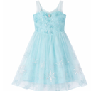 Stock Liquidation Elsa Princess Dress Premium Quality Breathable Base Ice Blue Shimmering Gown Long Train Quick Ship, Toddler