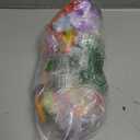 Fortuning's JDS 3 Sets Girl's Elastic Hawaiian Hula Dance Grass Skirt with Flower Costume Set for Luau Tropical Beach Party (Pink Purple Blue + Pink)