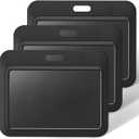 Uniclife 3 Pack Sliding ID Badge Holder Black Horizontal Hard Plastic Case with Clear Window Card Protector Pouch for Office School ID Credit Cards Proximity Key Cards Drivers Licenses and Passes