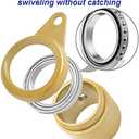 MOFEEZ Flagpole Rotating Rings,360 Degree Anti-Wrap Flag Mounting Rings with Bearings for 7/10" -1" Diameter Flag Pole Tangle Free (Pack of 2-Gold)