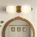 Vintage Gold 2-Lights Bathroom Vanity Light Fixtures with Milky White Glass
