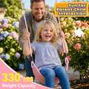 HeyZoo Heavy Duty Kids Swing Seat with 79" Adjustable Rope, 330 lbs Capacity Swing Set Accessories Replacement with 2 Carabiners and 2 Extra Hanging Straps, Outdoor Playground Gifts, Pink 1 Pack