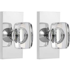 Crystal Glass Dummy Door Knob Interior, Polished Chrome Dummy Door Knob for Closet Hall Rectangular Single Side Non-Turning Inactive, 2 Pack Crystal Glass Dummy Door Knob Interior, Polished Chrome Dummy Door Knob for Closet Hall Rectangular Single Side Non-Turning Inactive, 2 Pack