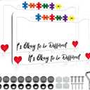 Autism License Plate Frame - 2 PCS Make A Difference Label Aluminum Metal License Plate Frames Holder, Rust-Proof Waterproof Car Decorative Tag Frames with Screws Fasteners Caps