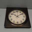 Alarllok Wall Clock Vintage 1950s Style - Square Retro 12 Inch Wall Clocks Battery Operated for Kitchen Home Decor,Bronze