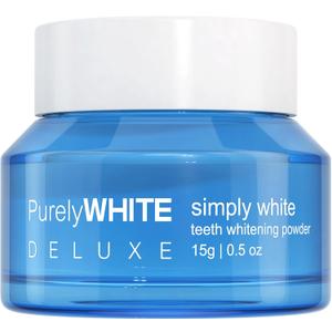 PurelyWHITE DELUXE, Whitening Powder - Removes Stains, No Sensitivity - Enamel-Safe Toothpaste Whitening Powder for Coffee, Tea, Food, Wine, and Tobacco Stains.