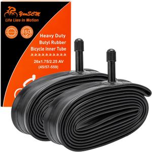 2-PCS 26" Heavy Duty Bike Tubes 26x1.75/2.25 AV Schrader Valve (45/57-559) 26" Bicycle Tube Compatible with 26 x 1.75 26x1.95 26x2.0 26x2.10 26x2.125 26x2.20 26x2.25 Tire Tubes