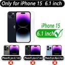 MONASAY Wallet Case Compatible for iPhone 15 5G,[Glass Screen Protector Included] [RFID Blocking] Flip Folio Leather Cell Phone Cover with Credit Card Holder, 6.1-inch, Lavenders
