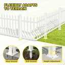 Coonoble 36 Inch Post White Picket Kit for Vinyl Fence Panels, Outdoor Garden Fences for Backyard Borders, Dog Rabbit Fences, Temporary Pool Fencing