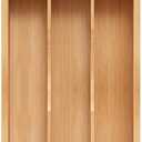 BEKVEM Small Silverware Organizer, Bamboo Kitchen Drawer Organizer, Utensil Holder, Cutlery Tray & Spoon Flatware Storage with Grooved Drawer Dividers