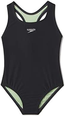 Speedo Girl's Swimsuit One Piece Closed Racerback, Size 12