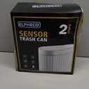 ELPHECO Automatic Motion Sensor Trash Can - 2 Gallon Slimline for Bathroom, Bedroom, Kitchen, Office - White with Gold Trim