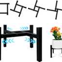 Mini 4Legs Adjustable Metal Plant Stand for 5"-10" Plant Pot  Indoor & Outdoor (Black, 1 Pcs)