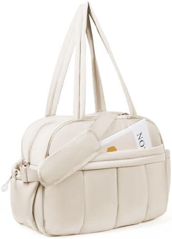 Behaesty Weekender Bags for Women, Quilted Travel Duffel Bag, Large Puffer Duffle Bag for Travel Gym Overnight Weekend Workout Carry on Bag for Airplanes, Personal Item Travel Bag