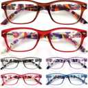 6 Pack Reading Glasses for Women Men Blue Light Blocking Spring Hinge Computer Readers, Anti Eyestrain/Glare (6 Mixed C9)