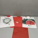 Hallmark 13" Large Christmas Gift Bag Assortment with Tissue Paper (3 Bags: "Merry Christmas" Wreath, Gold Joy, Snowy Red Barn) Red, White, Gold Foil