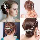 Geosar 9 Pcs Wedding Hair Accessories Pearl Hair Pins Women Vintage Hairs Piece Bridal Accessories for Bride Bridesmaids(Silver,Elegant Style)
